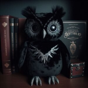 L’ombre et la lumière : peluche chouette gothique