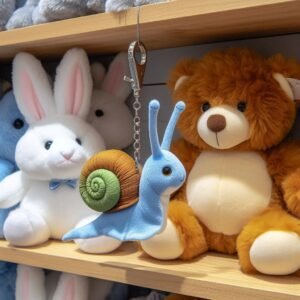 Peluche porte-clé : escargot en peluche porte-clé