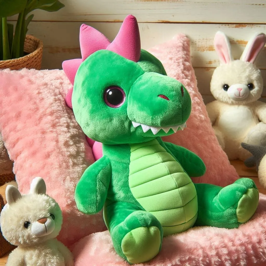 Le dinosaure anachronique, un dinosaure en peluche