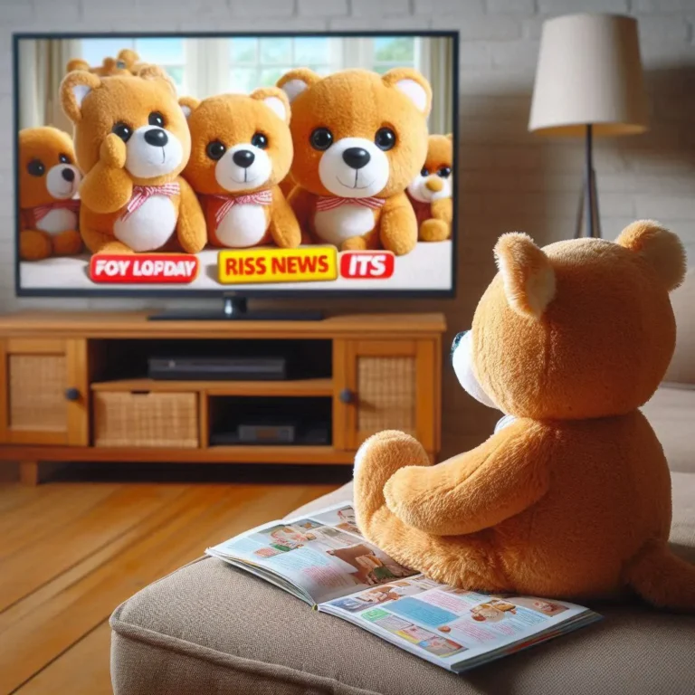 Peluche sur écran : une peluche qui regarde la télévision