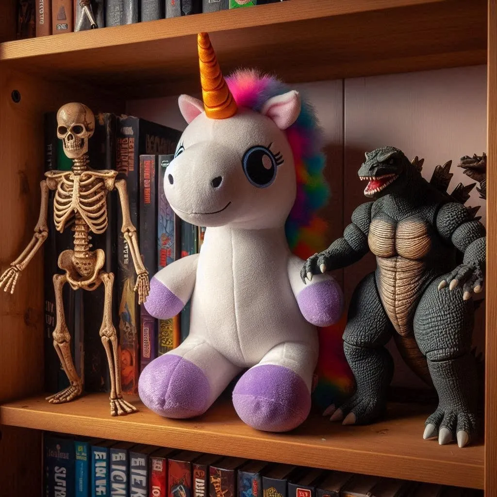 Princesse Chouquette en territoire hostile; une peluche de licorne