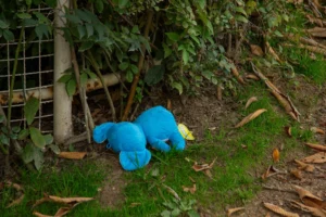 une peluche ours abandonner